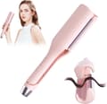 Electric Ceramic Curling Iron 32 mm – 5 Temperature Settings, Fast Heating Wave Iron Pink pink