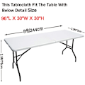 Miniatyrbilde 5 av 7: ABCCANOPY Spandex Duks for 4 fot Rektangulært Heimebord