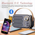 Pikkukuva 5 / 5: Retro Bluetooth-kaiutin, Vintage kannettava langaton Bluetooth-kaiutin