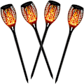 Miniatyrbillede 1 af 8: kefflum 4x Solar Flammenlicht Solar Gartenleuchten 96 Led