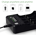 Miniatyrbillede 3 af 7: 18650 Lithium-Ion 4 Slots Celleopladeradapter
