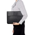 Miniatyrbillede 5 af 5: Krokodille Korn Kunstlæder Flap Style Etui Taske, 13 tommer