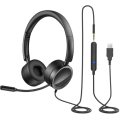 Miniatyrbillede 1 af 4: USB-headset til computer med indbyggede opkaldskontroller til kontoret