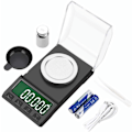 Pikkukuva 1 / 8: Tarkkuustaskuvaaka, 50g/0,001g Precision Scale -koruvaa'at, kannettava digitaalinen vaaka LCD-näytöllä, kalibrointipainolla, pinsetit,