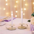 Miniatyrbild 3 av 7: Retro Iron Candelabrum Simple Black Ljusstake Hållare Taper Ca Ivory 4 Pcs