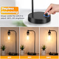 Miniatyrbilde 2 av 8: Industriell bordlampe med 2 USB-porter, fullstendig trinnløs dimbar V