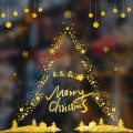 Miniatyrbild 5 av 6: Guld jul fönsterdekaler avtagbara jul fönster