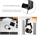 Miniatyrbilde 4 av 5: Hodetelefonstativ Hodetelefonholder med 360° dreibar headset Svart