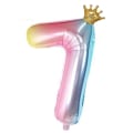 Miniatyrbilde 1 av 5: Aluminiumfolie 32 tommers krone nummer ballonger gradient farge fødsel