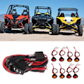 Miniatyrbilde 1 av 8: UTV Blinklys Rockerbryter ATV Vei-lovlig Lyssett Blinklys Blinklysrelé Seleutskifting for Polaris Ranger RZR Vertikal Grønn Blink