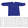 Miniatyrbilde 2 av 5: Barneforkle for maling, malingsforklær jentesmokk lang ermet forkle for skolesaker, matlaging, fargelegging, polyester blå (L)