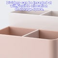 Miniatyrbild 4 av 5: Pennställ i Plast, Robust PET-material Säkerställer Lång Livslängd För Dina Dagliga Behov, 360 Graders Roterande Skrivbordsorganisatör (Vit+Rosa)