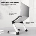 Miniatyrbilde 2 av 5: Høyde- og vinkeljusterbar bokstativ Ergonomisk stativ for tunge lærebøker og nettbrett, sammenleggbar (hvit)