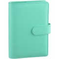 Miniatyrbild 1 av 7: A6 PU Läder Notebook Pärm Återfyllbar 6 Ring Pärm för A6 Light Green