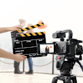 Pikkukuva 5 / 8: Akryyli 30x25cm Clapperboard Ohjaaja Elokuva Clapperit Elokuva- ja Televisiokuvaus RekvisiittaKeltainen raidallinen taulu(PAV1YBE)