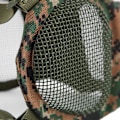 Miniatyrbild 3 av 4: Lågkolståltrådsnät Halv ansikts Taktisk Mask Utomhus Ridning Skydd (Digital Jungle)
