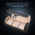 Miniatyrbillede 8 af 8: 3 Gitter Cylinder Ur Rulleholder Ur Display Etui Smykker Gave Opbevaringsboks (Sort)
