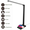 Miniatyrbillede 2 af 7: LED-skrivebordslampe, dæmpbar bordlampe 6W trådløs opladning og USB
