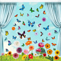 Miniatyrbillede 1 af 5: 9 stk. simulering små blomster sommerfugl elektrostatisk vindue
