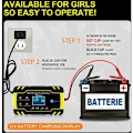 Miniatyrbilde 5 av 5: 8A 12V/24V bærbar smart batterilader med LCD-berøringsskjerm