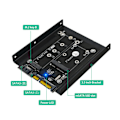 Pikkukuva 3 / 8: SATA-sovitin 2-in-1 MSATA/M2 NGFF SSD -kaksoisportti SATA3 -muuntimeen 3,5 tuuman kiintolevyllä, tietokoneen lisävarusteet