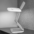 Miniatyrbillede 1 af 2: Foldbar 3X Forstørrelsesglas LED Bordlampe Lys Læsning Skrivning Forstørrelsesglas Hvid + Grå