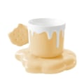 Pikkukuva 1 / 5: Luovat ja söpöt keksimuotoiset muki- ja alusastiasetit, keraaminen kahvimuki toimistoon ja kotiin, 7,4 unssia/220 ml teelle, lattelle ja maidolle