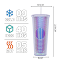 Miniatyrbild 2 av 5: 710 ml plastkopp med lock och sugrör, återanvändbar iskaffe-mugg, smoothie-mugg, transparent lasermugg