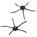 Miniatyrbillede 4 af 10: 2 stk. sidebørste-reservedele til XIAOMI Roborock S6 S5 E35 E2 fejemaskine sort