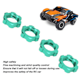 Miniatyrbild 6 av 8: 4st 12mm till 17mm Hjul Hex Adapter Professionell Aluminiumlegering RC Hex Adapter för Traxxas Slash för Rustler för Stampede 1/10 RC Bilar Grön