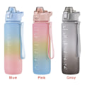 Miniatyrbillede 7 af 10: Blændende Gradient Plastik Vandkop 1000ml Stor Kapacitet Frostmat Casual Kop Rumkop