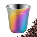 Pikkukuva 1 / 6: 80 ml (2,7 unssia) ruostumattomasta teräksestä valmistetut espressokupit - kaksinkertaiset seinät
