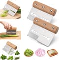 2-pack Stainless Steel Scallion Cutter & Herb Stripper - Multifunctional Shredding Tool with 11 Holes for Kitchen, BBQ - Dishwasher Safe 2
