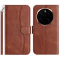 Dobbeltfoldet S-formet Læder Telefoncover Kaffe Coffee For Honor Magic7