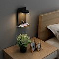 Pikkukuva 3 / 5: 2-pakkaus LED-seinävalaisin kytkimellä ja USB-liitännällä, 12 W:n kolmivärinen sängynpäätylamppu himmennettävä seinälukulamppu 330° säädettävä, lukulamppu