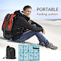 Miniatyrbillede 5 af 5: JTDatonca-Vandrestolpude, Foldbar Siddepude, Stadionstol Foldbar Pude Vandtæt Campingpude Skum Bænk Sæde Udendørs Rejse Picnic-Sort