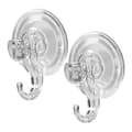 Suction Cup Hooks (Large - 2-pack) - Strong, transparent PET hooks for kitchen, bathroom and more. Easy installation without drilling. 104