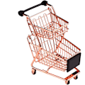 Pikkukuva 1 / 8: Mini Metalliostoskori Supermarkettikärry Käsirattaat Pöytä Pois
