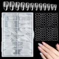 Miniatyrbild 1 av 5: Mandelformade korta nagelspetsar, full cover nagelspetsar, förformade halvmatta spetsar naglar gelé nagelspetsar-360 stycken 10 storlekar, 4 stycken nagellim