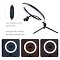 Miniatyrbilde 5 av 8: LED-ringlys for skrivebord med USB-fylllys og stativ for telefonholder til sminke, live-sending