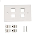 Miniatyrbillede 2 af 8: Ethernet vægplade 4 porte Cat6 pladsbesparende god fiksering internet vægplade med skruer til hjemmekontor