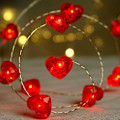 Miniatyrbild 3 av 7: Fairy String Lights 10 fot 30 LEDs Röd Hjärtformad Twinkle Fairy
