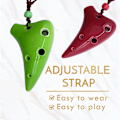 Miniatyrbillede 3 af 5: 2 stk. 6-huls keramisk mini ocarina med snor, begynder