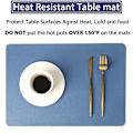 Miniatyrbild 4 av 5: Faux läder placemats, PU bordsunderlägg, set om 4, vattentäta,