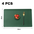 Miniatyrbild 2 av 5: 4 läder placemats, halkfria isoleringsmattor, hushållsbordsmattor, vattentäta hotellmattor för västerländsk mat, underlägg.