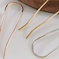 Miniatyrbillede 5 af 6: Metalhårgaffel Enkel U-formet Hårpinde Legering Forgyldt