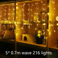 Pikkukuva 2 / 5: LED-jääpuikkonauhavalot, 16,4 jalkaa 216 LED-verho tähtivalot