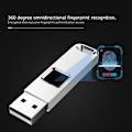 Pikkukuva 1 / 6: 32 Gt:n Muistitikku USB-muistitikku Sormenjälkitunnistuksella USB-ohjain Tietokoneen Salaus U‑Disk Tietoturvaa Varten