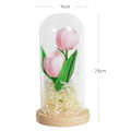 Miniatyrbillede 2 af 7: Oplyste tulipaner i glaskuppel Kunstig LED-tulipan Blomsternattlys til mors dag