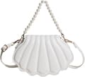 Women's Shoulder Bag, Shell Pattern, Imitation Pearl Decoration, Elegant Shell Shape, Perfect for Parties, Weddings, Dinners and[TT] White